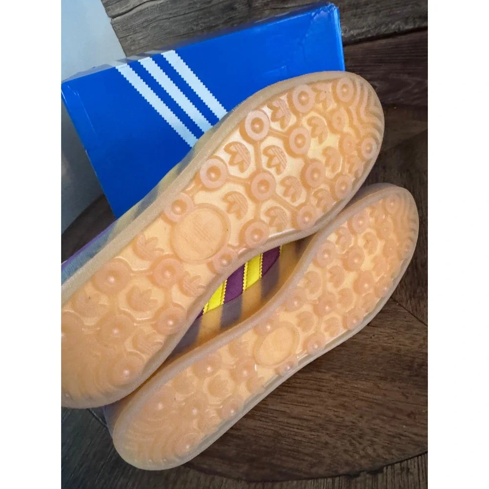 Adidas Gazelle Indoor W Rich Mauve Yellow Suede Sneakers JS1415 Womens 8.5